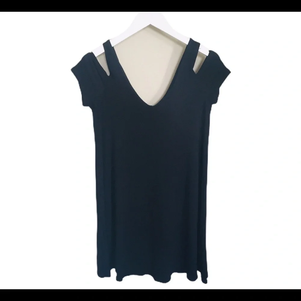 AMERICAN EAGLE OUTFITTERS Swing Dress With Cold Shoulder Detail Black Size Small - Picture 11 of 13